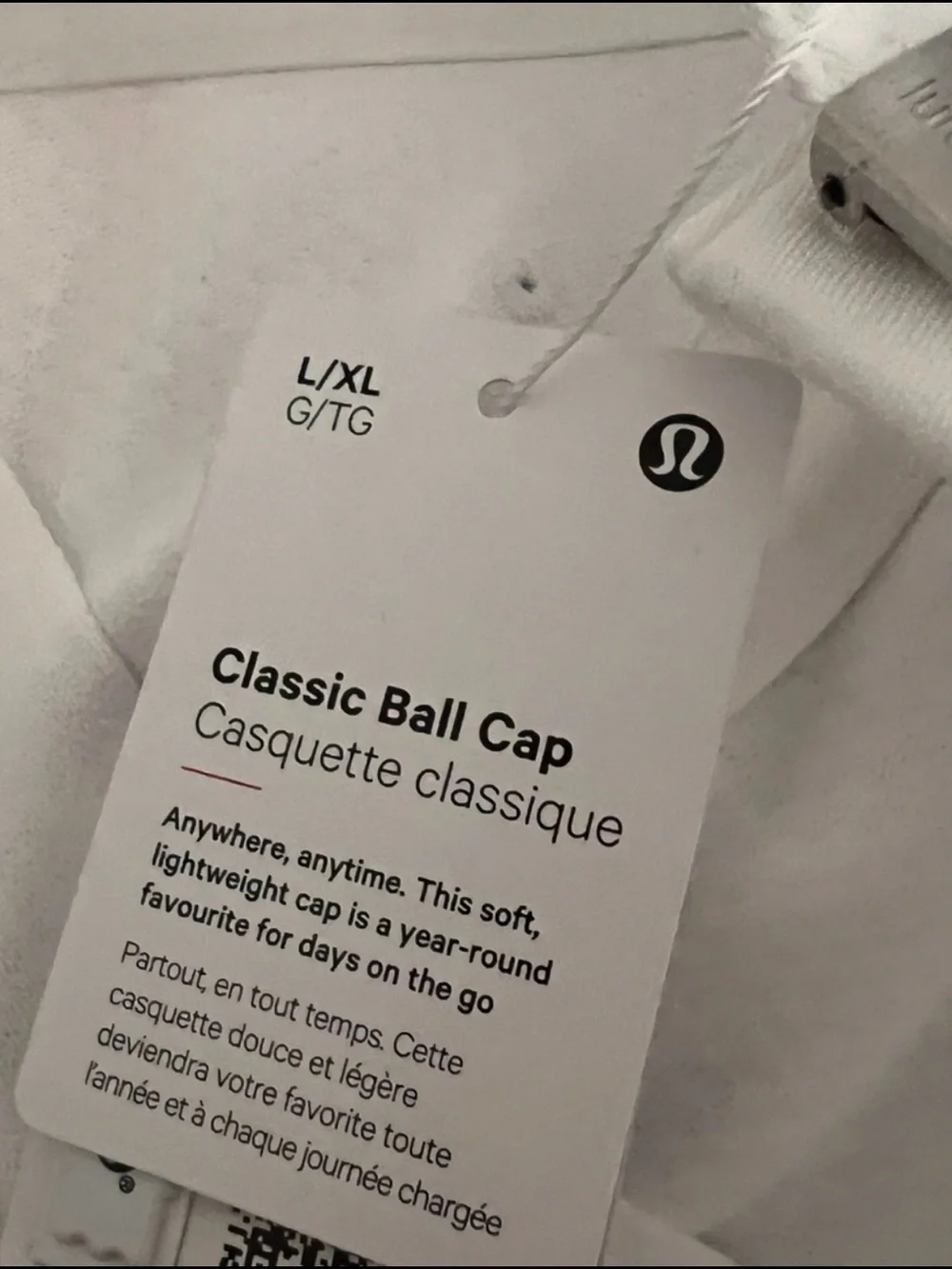 Lululemon NWT Wordmark Unisex Classic Ball Cap in White Black Large/XLarge - Picture 7 of 9